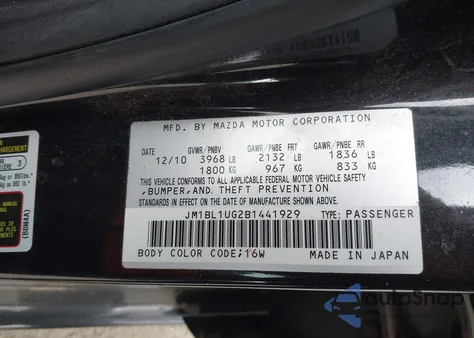 2011 Mazda Mazda3 I Sport from USA, damaged, VIN JM1BL1UG2B1441929